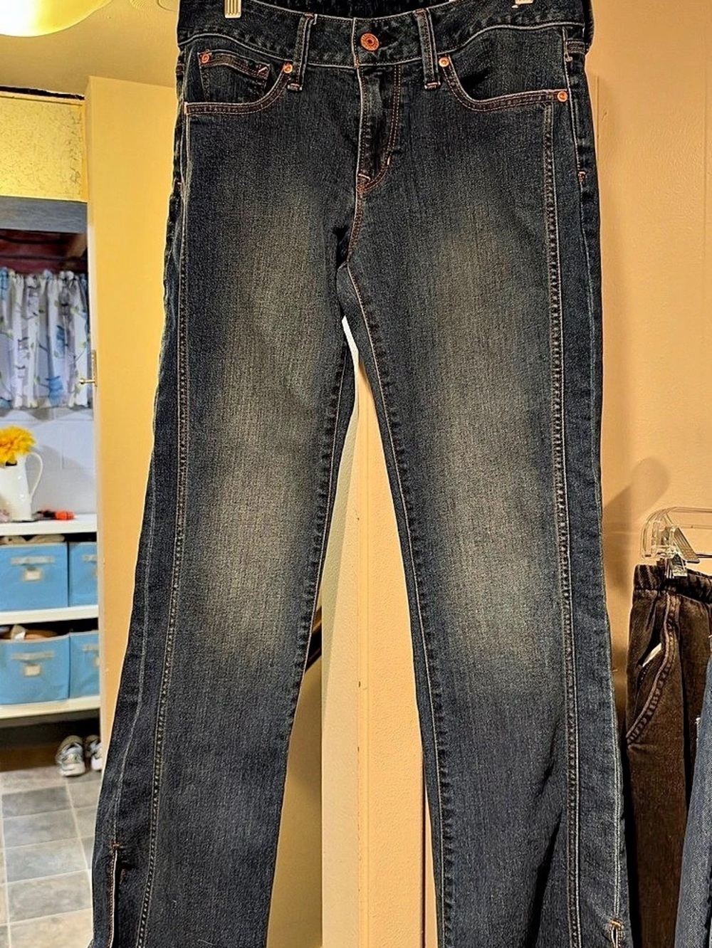 Gap Long & Lean Low Rise Straight Leg Jeans Blue Waist 29